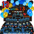 13th Birthday Decorations for Boys - 69 Pieces Video Game Party Supplies, Blue Gamer Balloons, Backdrop