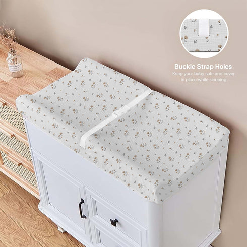 2 Pack 16x32x5 inches 360 Mi Flor Muslin Changing Pad Cover Ultra Soft CPC Certified Baby Changing Table Cover
