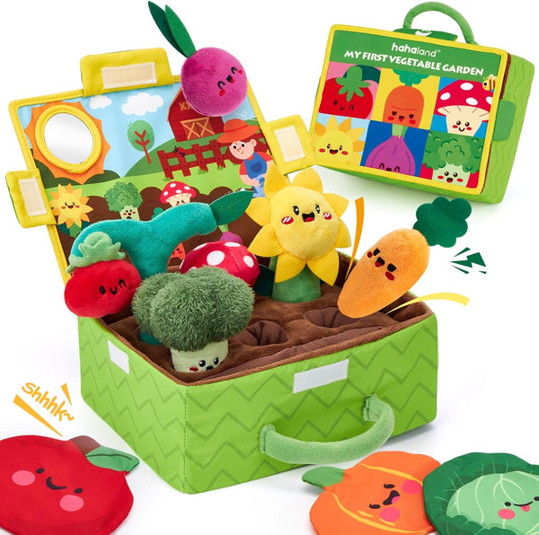hahaland Baby Toys 6-12 Months - Fruits Vegetables Garden Plant Plush -