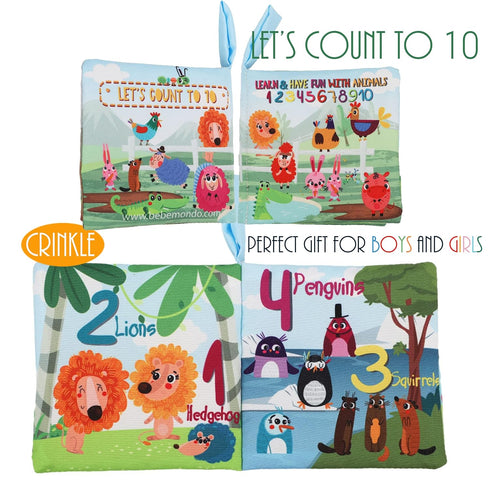 Baby Books Toys Gifts, Touch and Feel Cloth Crinkle Books for Babies, Early Learning Toys for 0-18 Months, 6 PCS
