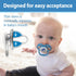 Symmetrical Bulb, 6-18m, 2 Pack Dr. Brown's Advantage Glow-in-The-Dark Baby Pacifier, Fully Soother with Soft Silicone