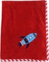 Bacati - Space Boys Embroidered Plush Blanket, Red