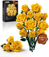 iATOM Yellow Rose Bouquet Building Set, 12Pcs Flowers Botanical Collection Kit for Adults,