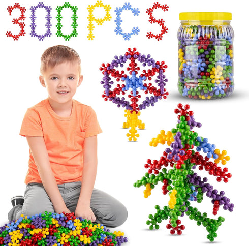 STEM Building Toys - 300 PCS Educational Discs Sets, Interlocking Building Blocks for Toddler and Kindergarten