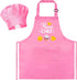 R HORSE Kid Apron and Chef Hat Set - Adjustable Light Pink Kitchen Apron for Cooking and Role Play