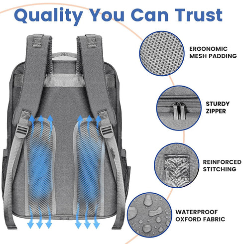 Backpack Backpack PILLANI Baby Diaper Bag - Baby Bags for Girls & Boys, Large Waterproof Diaper - Baby Shower Gifts