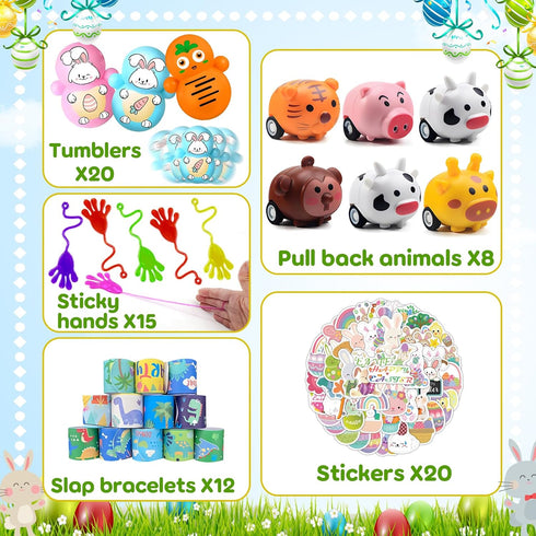 220 Count Easter Egg Stuffers - Fun Party Favors for Kids