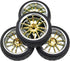 4Pcs 2.59in Rubber Tires & 12mm Hex Plastic Wheel Rims Set 14-Spoke with Foam Compatible with Traxxas Kyosho HPI Tamiya