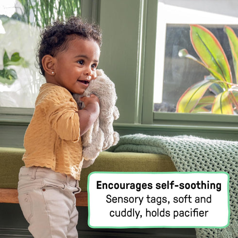 8 0+M Ingenuity Sylvi Cuddle Pal Daytime Baby Soother, Cry Activated, Soothing Songs, - Plush Bunny