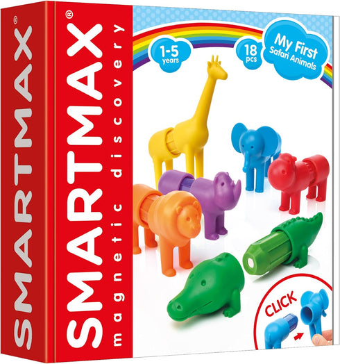 Set 1-5 SmartMax My First Safari Animals STEM Magnetic Discovery Building with Soft Animals for Ages