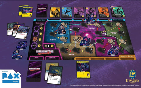Worminators: Inside Job - Cooperative Board Game, Buddy Cop Worms Save a City, Ages 14+, 1-4 Players, 60 Min