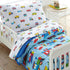 Set 100% Cozy Wildkin Flannel Toddler Sheet Cotton, Soft & Bed Sheets - Trains, Planes, and Trucks