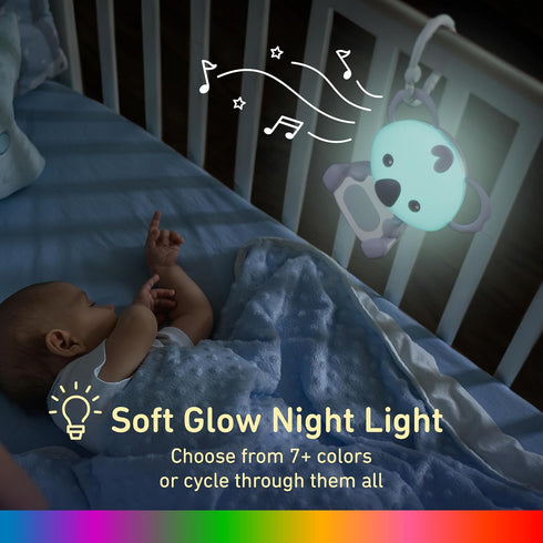 Pure Enrichment PureBaby Hanging Koala Sound Machine - Portable Travel Sleep Aid/Night Light & Detachable Hanging Ring