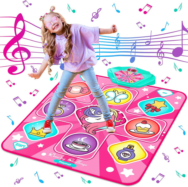 Kusntin Dance Mat, Dance Mixer Rhythm Step Play Mat, Pink Dance Pad