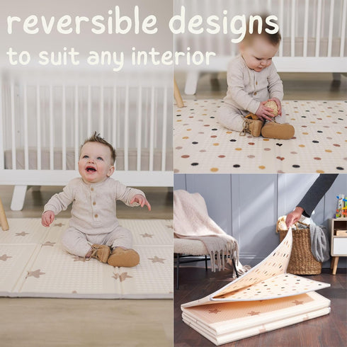 79 59 Inches) Bubba Bear Baby Play Mat, Thick Foam with Pattern Design, Foldable Waterproof Padded Crawling Mat