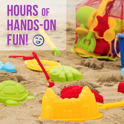 3-10 18pc 4 10 Click N' Play Beach Toys for Kids - Sand Toys Including Sand Buckets for Kids with Sifter, Watering Can