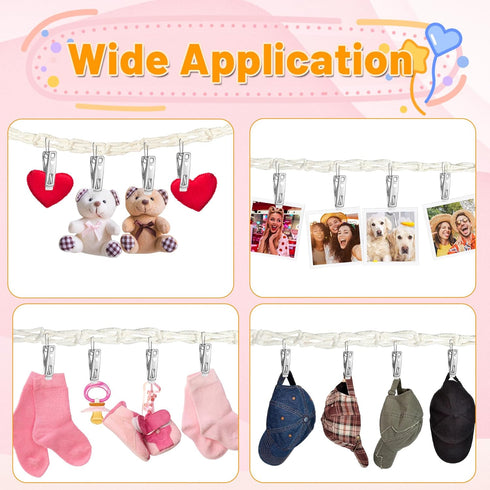Stuffed Animal Storage Hammock Corner, Hanging Holder with 20 PCS Metal Clips, Boho Organizer Chain for Hats, Socks,