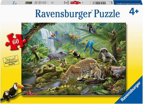 Ravensburger Rainforest Animals 60-Piece Jigsaw Puzzle | Engaging and Educational Fun | Perfectly Fitting Unique Pieces | Durable for Repeat Use | Ideal Gift for Kids Aged 4-8 Years