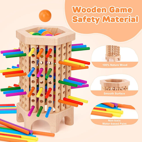 Centtechi 4-6-8, 36 3 4 5 6 2-6 Montessori Game Wooden Board Games for Kids Colorful Stick Math Educational Toys