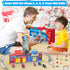 3 4 5 6 Playset 4 Cars,Helicopter,7 Ochido Boys Toys for Years Old,Large City Action Kit with Lights