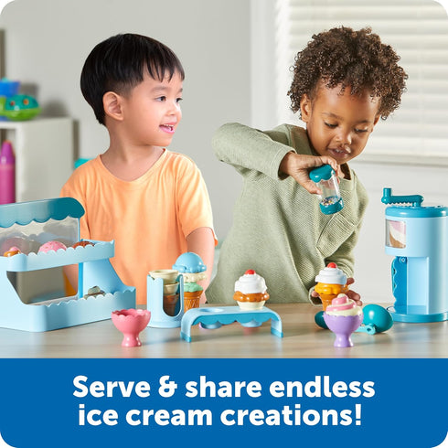 Playset, Learning Resources Swirly Scoops Ice Cream Shoppe - Play Food Cones, Pretend Play Kitchen Preschool Toys
