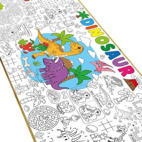 Naozinebi Dinosaur Giant Coloring Poster for Large Coloring Tablecloth Big Paper Sheets
