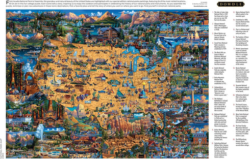 Buffalo Games - Dowdle - National Parks Map - 1000 Piece Jigsaw Puzzle for Adults - Perfect for Game Nights, 26.75 x