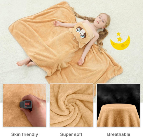 Swimming 31.5" 53" 0-9T MICHLEY Cartoon Hooded Baby Towel Unisex, Premium Soft Bathrobe Large Washcloths x