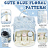 Sunnymove Backpack Backpack Blue Corduroy Floral Diaper Bag for Mom Large Capacity Multifunction Travel for Women, Cute