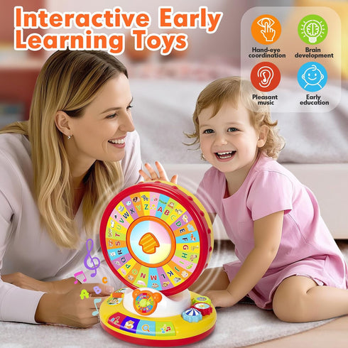 1 2 3 1-3, 12-18 Learning Toys for Year Old Boy Girl, Spin and Sing Alphabet Zoo with Sounds for Toddler Educational