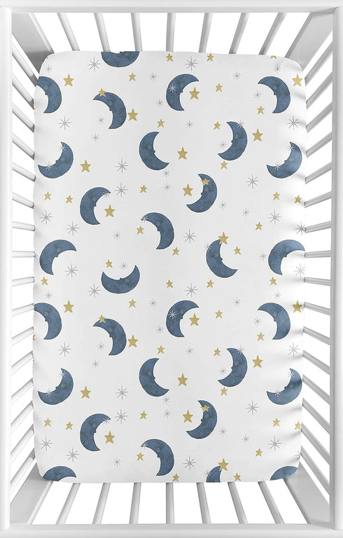 Sweet Jojo Designs Moon and Star Boy or Girl Fitted Mini Crib
