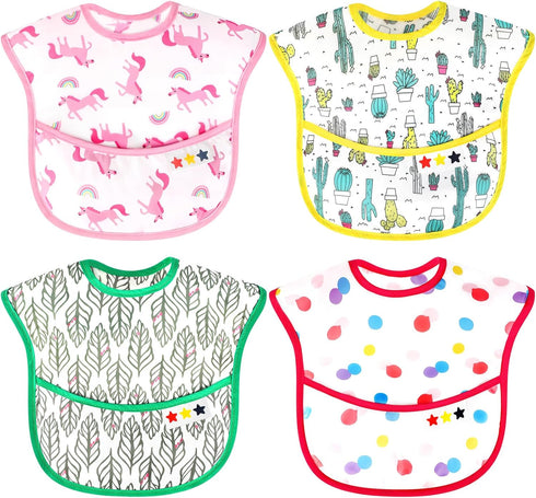 Accmor Waterproof Baby Bibs for Eating, Mess Proof Toddler Feeding Bibs for