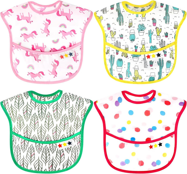 Accmor Waterproof Baby Bibs for Eating, Mess Proof Toddler Feeding Bibs for