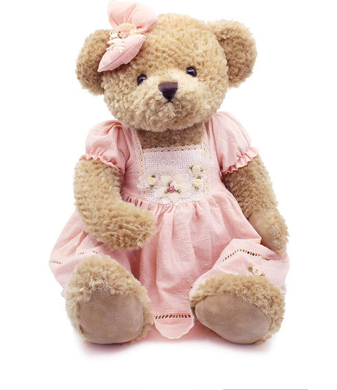 25" Oitscute Big Baby Teddy Bear with Cloth Cute Stuffed Animal Soft Plush Toy (Pink&Brown)