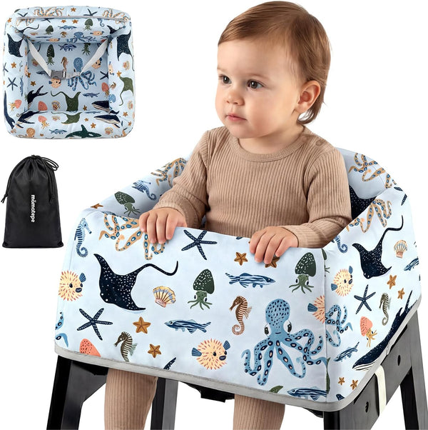 mamatepe Baby High Chair Cover with Strap Pads & 2-Point Harness - Machine