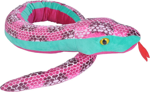 Wild Republic Giant Snake Plush Stuffed Animal Toy, 54", Honeycomb Pink