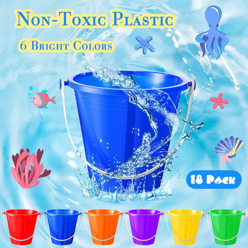 30 Sets 4.7" Summer Pack Summer Sratte Sand Buckets and Shovels Bulk Beach Bucket Plastic Beach Pails Sand Toys
