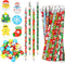 72 Pcs Christmas Pencils Mini Pencil Erasers Set, Christmas Party Favors for Kids, Holiday Tiny Erasers, Classroom