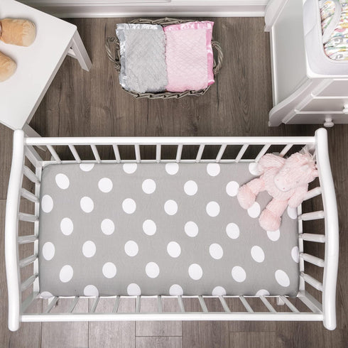 2 Pack Set 100% EVERYDAY KIDS Baby Cradle Sheets - Fitted for Baby Girl; Cotton Jersey Knit, Breathable and Soft Cradle