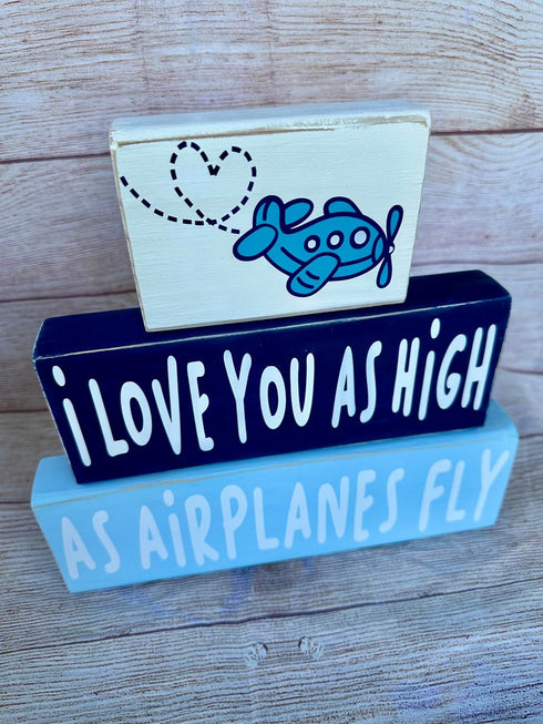 I love you as high as airplanes fly/kids airplane theme bedroom nursery decor/aviation nursery decor/dreams take