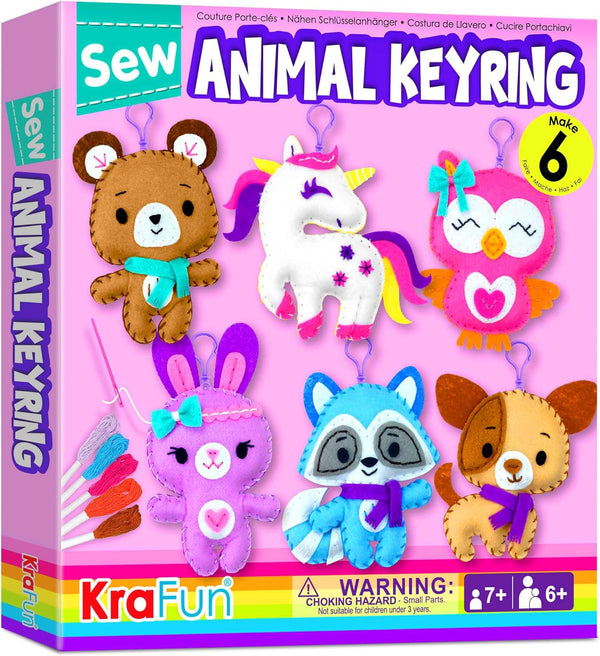 KRAFUN Unicorn Sewing Keyring Kit for Kids Age 7 8 9 10