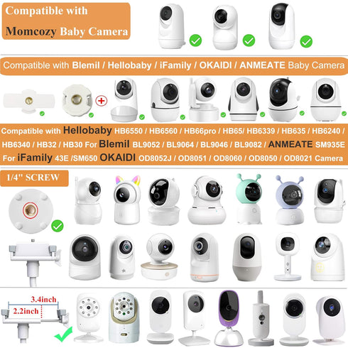 Derebir Pro/I/Momcozy/iFamily/OKAIDI/Blemil IPC100/Infant Baby Monitor Camera Floor Stand Holder Mount Compatible