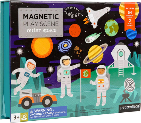 Petit Collage Magnetic Play Scene, Outer Space, Magnetic Game Board with 54 Magnet Pieces, Ages 3+