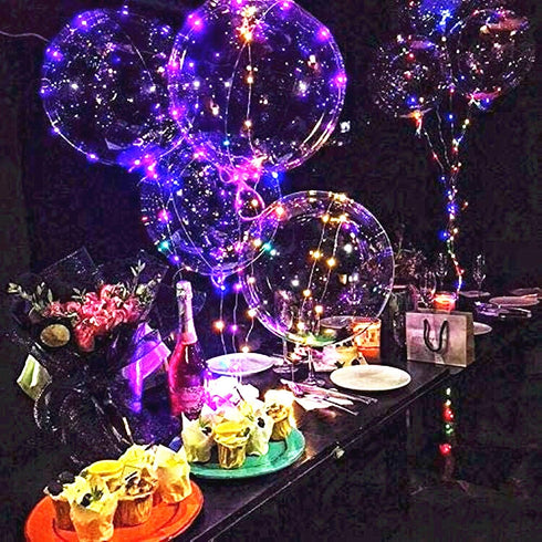 Yongxiang 10 PACKS LED Bobo Balloons, Transparent Light Up Balloons with String Lights for Party Birthday Decorations