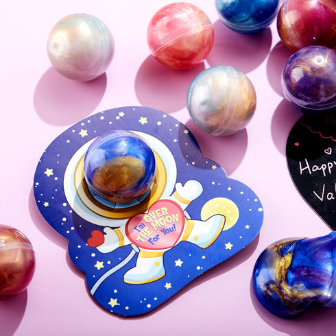 30 JOYIN PCS Valentine Gift Cards with Slime, Galaxy Slime Stress Relief Fidget Toy for Kids Party Favor, Classroom