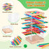 WhimsiPlay 48 12 3 4 5 6 Montessori Wooden Board Games, Colorful Sticks Dice Game with Balls, Family Game for Kids