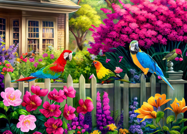 500 Piece Jigsaw Puzzle for Adults, Flowers & Birds Puzzles, Finished Size 19.3" x 13.7"