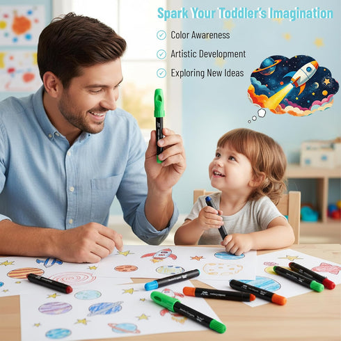 12 Pack, Mr. Pen- Jumbo Twistable Crayons, Multicolor, Non-Toxic Washable Crayons