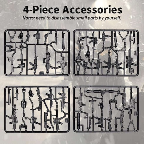 Pack WW2 3 Military Weapons Gun Accessories, U.S. Basic Edition Soldier Model Military Toys for Children Years Older