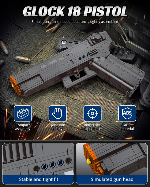 1:1 G18 Sets 336 Set Nueris Building Blocks - PCS Model Collection Toy Building Bricks - Simulation Militarily Toy